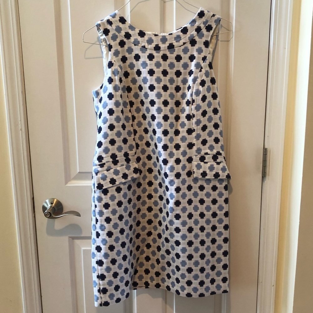 White and Blue Boden Dress